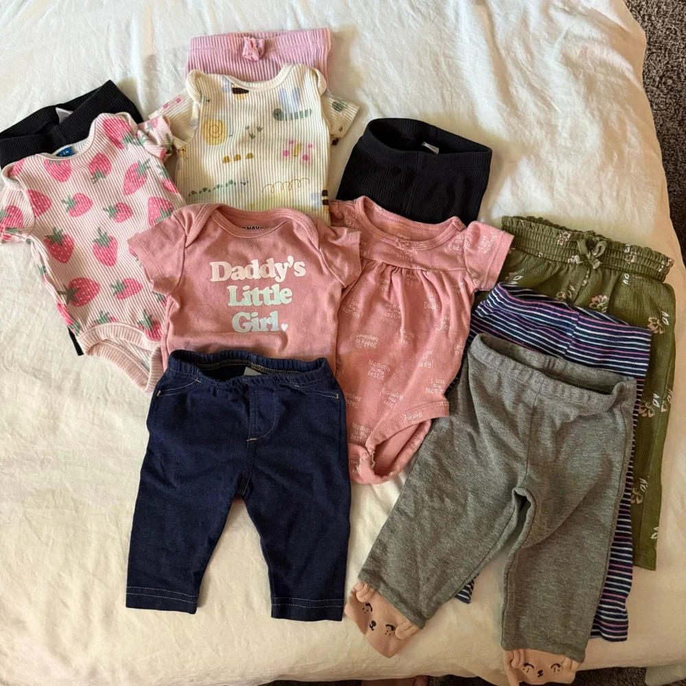 Infant Girl Clothing Lot 0-3 Months Baby Girl Clothes Outfit Bundle EUC 11 PIECE